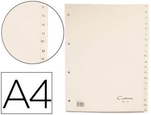 Separador cartonex de cartolina alfabetico a-z , Cartonex , 73144 , 5606149000083